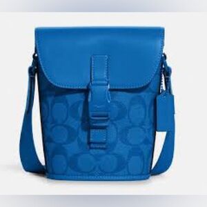 COACH Track Small Flap Crossbody In Signature Canvas!
